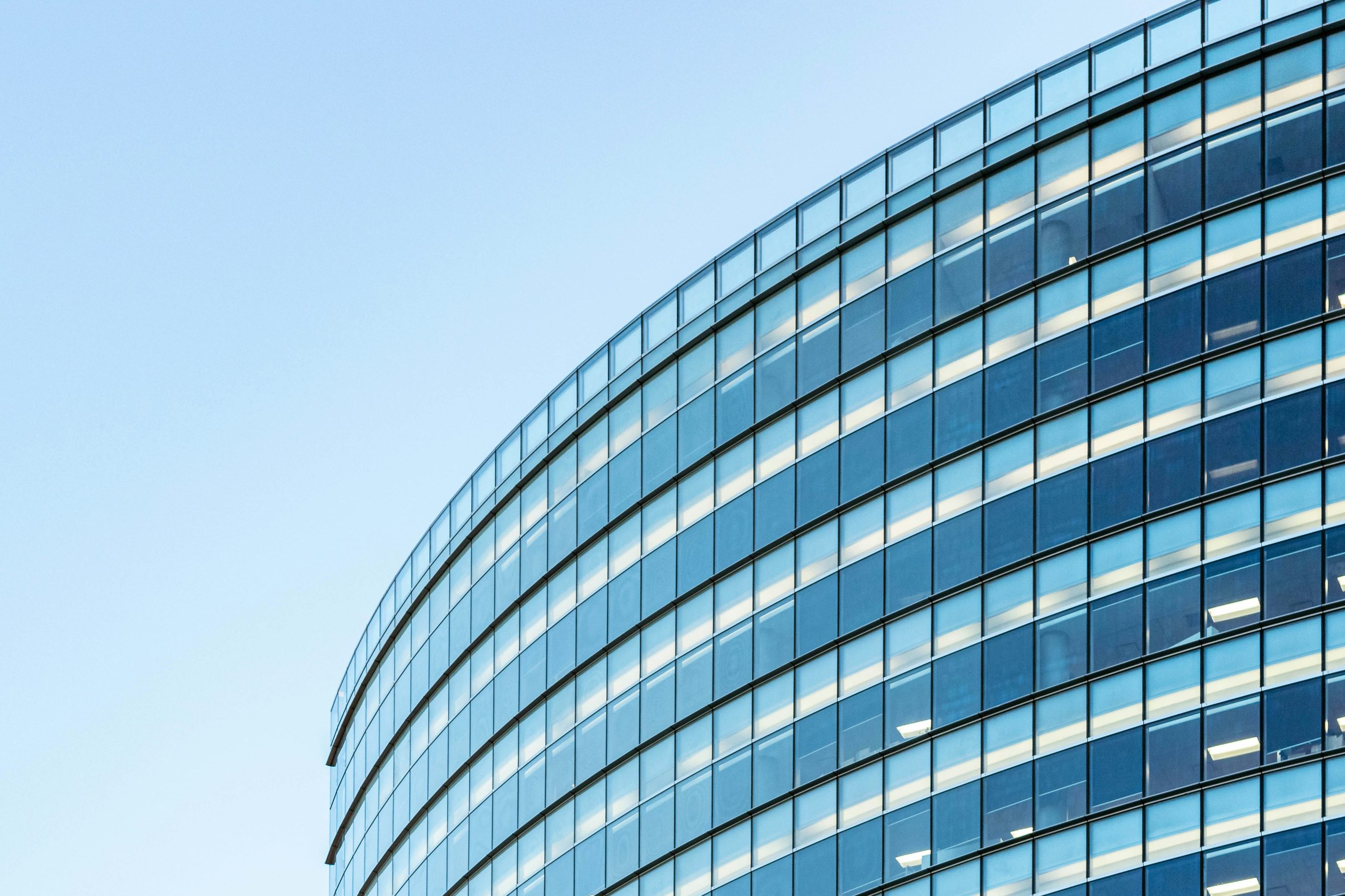 Modern commercial office building with energy-efficient glass facade