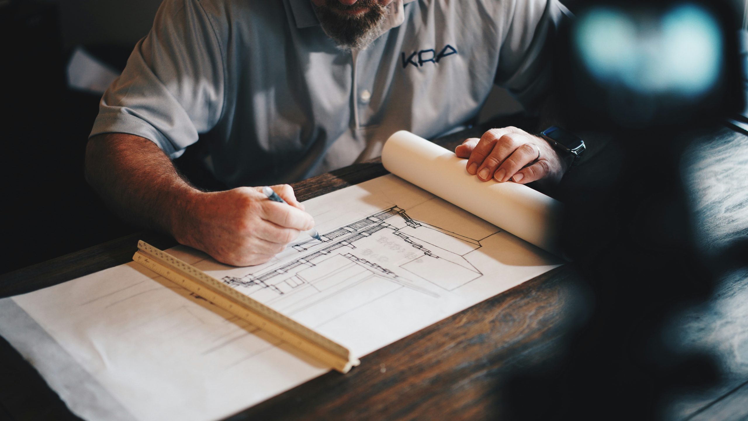 Commercial property refurbishment planning documents on a desk
